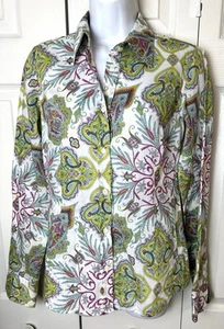 Nuevo 0039 ITALIA Cachemira Abotonada Blusa Camisa Top Blanco Rosa Verde Aqua Talla S - Imagen 1 de 13