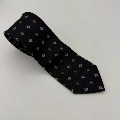 Corbata de seda ajustada Banana Republic diseño floral azul marino Foto 1 de 4