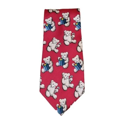 Corbata de Colección Wembley Para Hombre 100% Seda Rojo Osos de Navidad 56" X 4" Foto 1 de 4