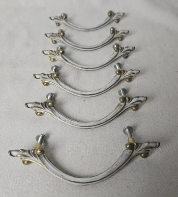 Vnt Set Of 6 4.5" Long French Provincial Victorian Drawer Pulls 3” Center - Image 1 of 4