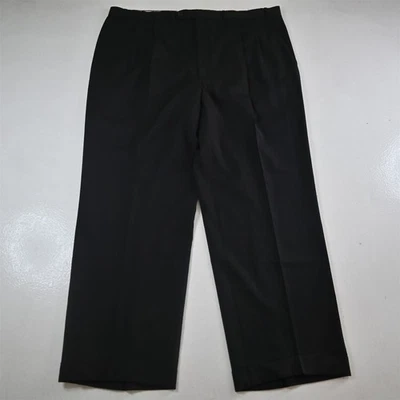 Pantalones de vestir Jack Victor 42x30 Midnight azul marino 100 % lana Loreto plisados con puños Foto 1 de 4