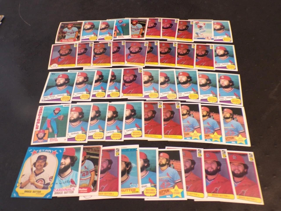 BRUCE SUTTER - Huge 50-card lot! 1981-1982 Fleer+! CARDINALS-CUBS! HOF! - Image 1 of 1