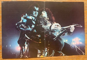 Vintage Rock Magazine KISS Gene Simmons Paul Stanley Poster Foldout Only - Picture 1 of 2