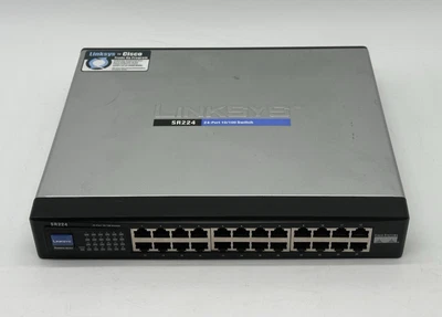 Linksys SR224 24 Port 10/100 Mbps Network Switch No Power Supply - Image 1 of 4