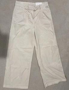 American Eagle Stretch Cord hohe Taille weites Bein Hose elfenbein Größe 8 lang - Bild 1 von 6