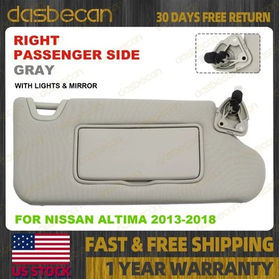 Right Passenger Side Gray Sun Visor For Nissan Altima 2013-2018 2.5L 96400-3TA2A Foto 1 de 4
