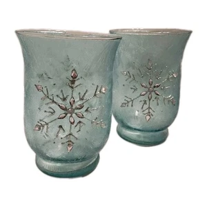 6" Tall Blue Frosted Glass Voitive Candle Holder - Picture 1 of 6