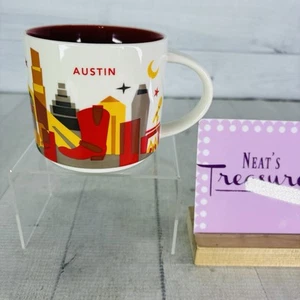 2014 Starbucks YOU ARE HERE COLLECTION AUSTIN Texas Cowboy Boot 14oz Ceramic Mug - Picture 1 of 18