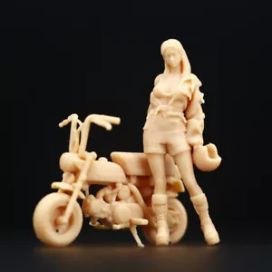 1:64 Fashion Sexy Motorcycle Girl Miniatures Figures Auto Show Scene Car Model - Picture 1 of 5