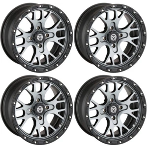4 ATV/UTV Wheels Set 14in Moose 545X Machined 4/156 4+3 550 - Picture 1 of 4