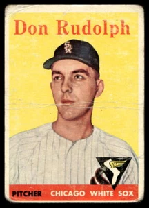 1958 Topps #347 Don Rudolph RC Chicago White Sox Low Grade crease - Picture 1 of 2