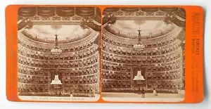 Vintage Stereoview G.BROGI Milano interno del teatro della scala, Italia c. 1880 - Foto 1 di 10