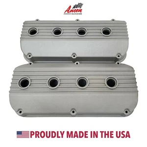 Mopar 392 Hemi All Fins Valve Covers - Die-Cast Aluminum - Bead-Blast - Ansen - Picture 1 of 3