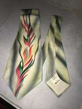 Vintage 1940's-50's Hand Painted Abstract Design Tie Nos w/Tag