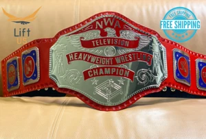 New NWA Television Heavyweight Wrestling Championship Belt Replica RED 4MM Brass - Picture 1 of 7
