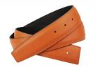 100% Quality Orange Black H Belt Reversible Leather Strap without Buckle 40mm