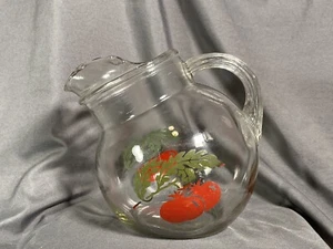Vintage 1960s Anchor Hocking Small Orange Juice Pitcher Glass 6 X 6" - Picture 1 of 4