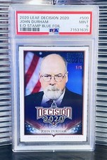 John Durham Decision 2020 Election Day Blue SP Foil Card 5/5 PSA 9 MINT POP 1