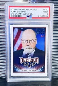 John Durham Decision 2020 Election Day Blue SP Foil Card 5/5 PSA 9 MINT POP 1