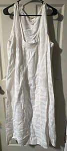 EILEEN FISHER White LINEN Tank Dress Sz XL - Picture 1 of 4