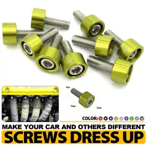 9 Pcs M8 X 1.25 Exhaust Header Manifold Gold Dress Up Washer Kit For Honda Acura - Foto 1 di 8