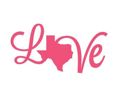 Texas Love Script Monograma Hogar Orgulloso País Vinilo Calcomanía Coche Camión Pegatina Taza Foto 1 de 2