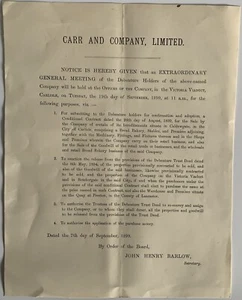 1899 Carr & Co Ltd Notice of Extraordinary General Meeting (F) - Picture 1 of 1