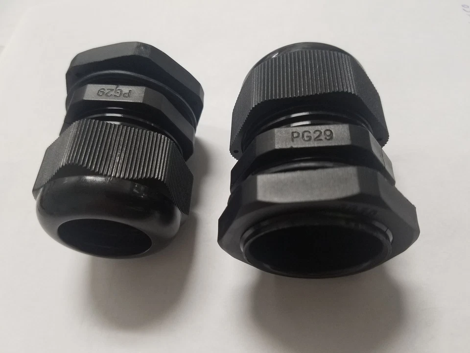 10 cord grip Waterproof Cable Gland Black pg29 firewall Bushing NYLON .512-.787 - Image 1 of 1