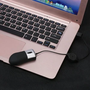 Portable Mini Game Mouse Retractable USB Optical Scroll Wheel Wired Mouse Mice - Afbeelding 1 van 5