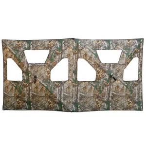 Turkey Hunting Blind Real Tree Camo Portable 2 Sided Hub Panel Stake Out Deer - Picture 1 of 11