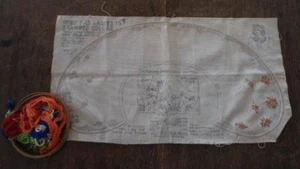 Vintage WonderArt Stamped Embroidery Dress Collar & Floss to Finish - Picture 1 of 4