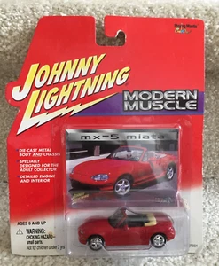 Johnny Lightning MX-5 Miata Modern Muscle Car Red 1/64 FREE SHIP - Picture 1 of 6