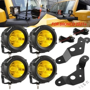 AUXBEAM 3.5" Amber LED Work Light Pods+Dual Mount Brackets For Ford Bronco 2021+ - Picture 1 of 12