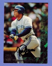 Roberto Alomar 1994 Team Stadium Club On Card Auto Toronto Blue Jays TREAT COA