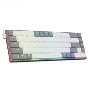 A68 RGB Mini Slim USB Wired Mechanical Gaming Keyboard Red Switch 68 Keys Gamer - Picture 1 of 30