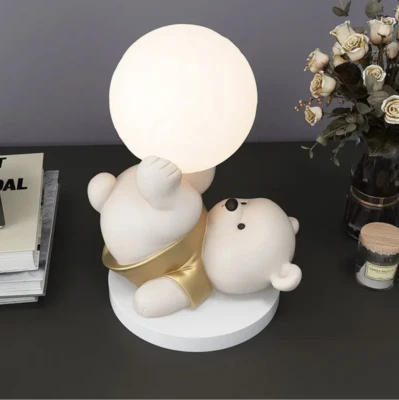 Cute Bear Light Ornament Home Decoration Bedroom Bedside Animal Night Light Lamp - image 1 of 4