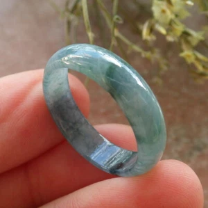 Certified Green Burma Natural A JADE Jadeite Circle RING USA. 8.25 戒指 645217 TN - Picture 1 of 10