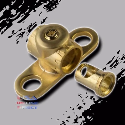 GOLD 4/8 GAUGE PREMIUM ULTIMATE GROUNDING TERMINAL FOOT AWG SECURE GROUND 12v US - Image 1 of 2