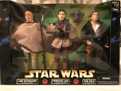 Pack de 3 figuras Star Wars 12" (Luke, Leia y Han) *Paquete Original Nuevo* Foto 1 de 3