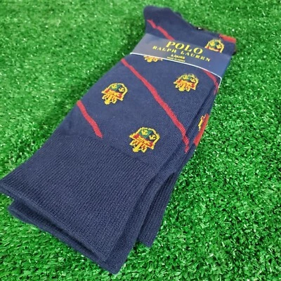 Calcetines de vestir Polo Ralph Lauren Shield 2 pares para hombre talla 13-16 nuevos (C33) Foto 1 de 4
