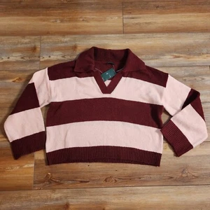 Wild Fable Sweater Womens S Pink Striped NEW - Picture 1 of 8
