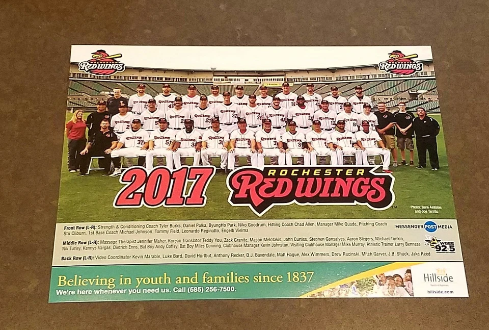 Foto del equipo AAA SGA Rochester Red Wings 2017 novato actualización Foto 1 de 1