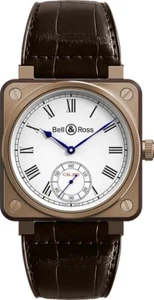 Reloj para hombre Bell & Ross Aviation Instruments bronce y madera esfera blanca de lujo - Imagen 1 de 6