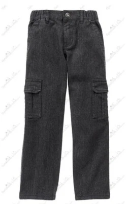 Gymboree Boys 10 "Woodland Party" Charcoal Herringbone Cargo Pants NWT - Image 1 of 2