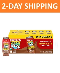 Horizon Organic Lowfat Chocolate Milk with DHA Omega-3 (8 fl. oz., 18 pk.) - Picture 1 of 12