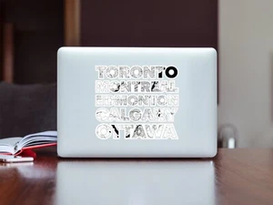 Toronto Montreal Edmonton Calgary Ottawa Canada Topographic Map City Decals - Picture 1 of 6