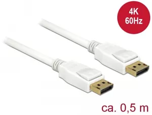 DisplayPort 1.2 Kabel. DisplayPort Stecker auf DisplayPort Stecker. 50cm. weiß. - Bild 1 von 1