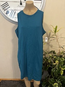 Old Navy Women Sleeveless Mini Swing Dress Vintage Mediterranean Blue XL NWT - Picture 1 of 7