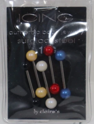 P1 14g 5 Anillo Lengua Primaria Barra 5/8 Acero Quirúrgico JOYERÍA CORPORAL Foto 1 de 4