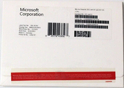 Microsoft Windows Server 2012 Datacenter - 64-Bit - 2 CPU - Deutsch - P71-06771 - Bild 1 von 3